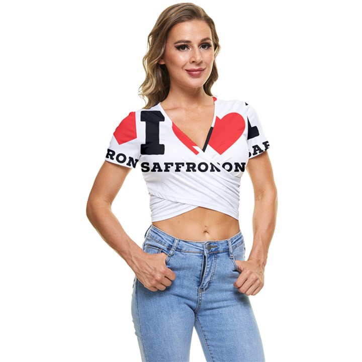 I love saffron Short Sleeve Foldover Tee