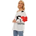 I love saffron Off Shoulder Chiffon Pocket Shirt View2