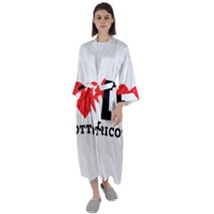 I Love Ricotta Maxi Satin Kimono by ilovewhateva