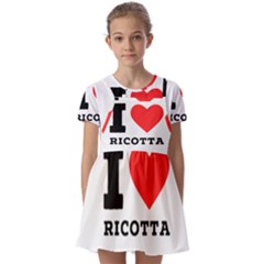 I Love Ricotta Kids  Short Sleeve Pinafore Style Dress by ilovewhateva