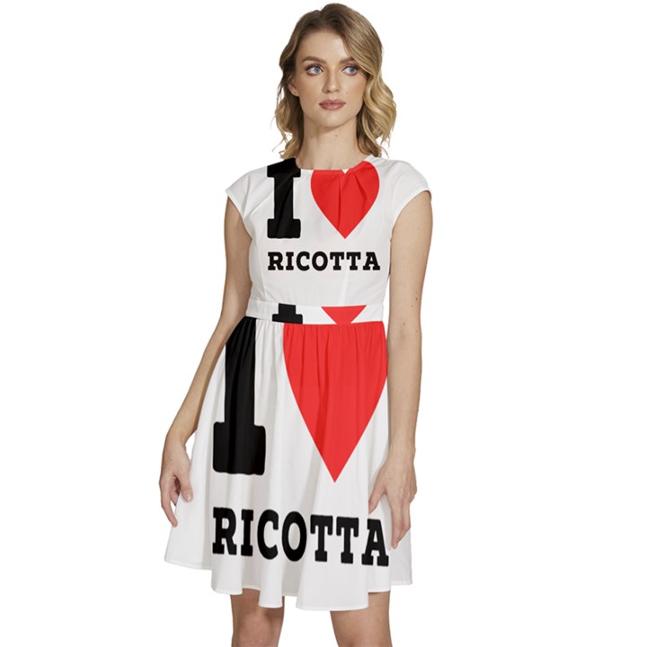 I love ricotta Cap Sleeve High Waist Dress