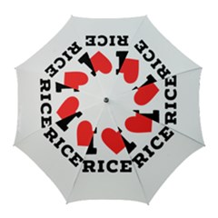 I Love Rice Golf Umbrellas by ilovewhateva