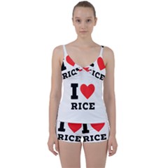 I Love Rice Tie Front Two Piece Tankini by ilovewhateva