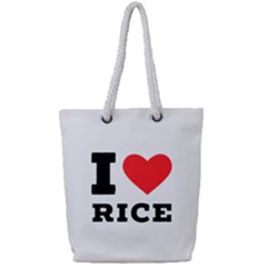 I Love Rice Full Print Rope Handle Tote (small) by ilovewhateva