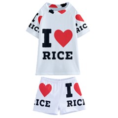 I Love Rice Kids  Swim Tee And Shorts Set by ilovewhateva