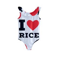 I Love Rice Kids  Frill Swimsuit by ilovewhateva