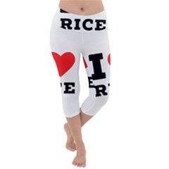 I Love Rice Lightweight Velour Capri Yoga Leggings by ilovewhateva