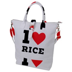 I Love Rice Buckle Top Tote Bag by ilovewhateva