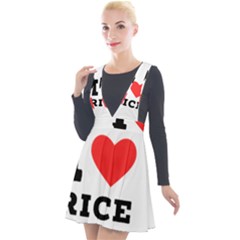 I Love Rice Plunge Pinafore Velour Dress by ilovewhateva