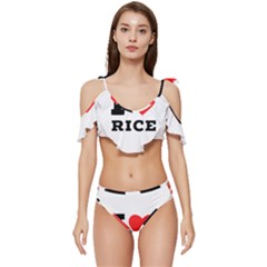 I Love Rice Ruffle Edge Tie Up Bikini Set	 by ilovewhateva