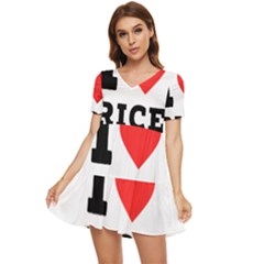 I Love Rice Tiered Short Sleeve Babydoll Dress by ilovewhateva