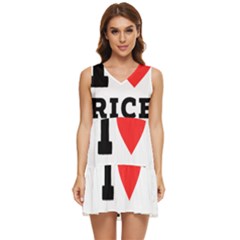 I Love Rice Tiered Sleeveless Mini Dress by ilovewhateva