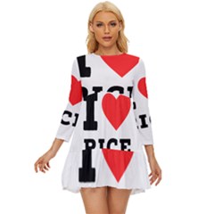 I Love Rice Long Sleeve Babydoll Dress by ilovewhateva