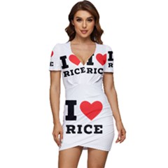 I Love Rice Low Cut Cap Sleeve Mini Dress by ilovewhateva