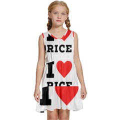 I Love Rice Kids  Sleeveless Tiered Mini Dress by ilovewhateva