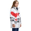 I love white wine Kids  Hooded Longline Puffer Jacket View2