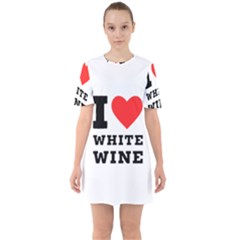 I Love White Wine Sixties Short Sleeve Mini Dress