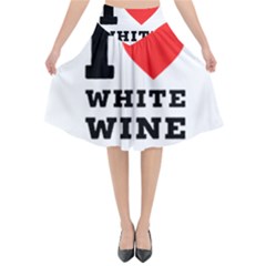 I Love White Wine Flared Midi Skirt