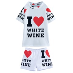 I Love White Wine Kids  Swim Tee And Shorts Set by ilovewhateva