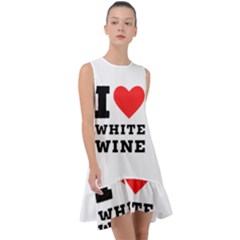 I Love White Wine Frill Swing Dress by ilovewhateva