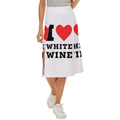 I Love White Wine Midi Panel Skirt