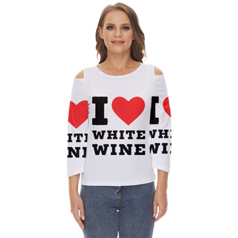 I Love White Wine Cut Out Wide Sleeve Top by ilovewhateva