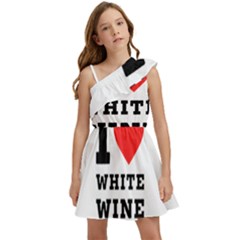 I Love White Wine Kids  One Shoulder Party Dress by ilovewhateva