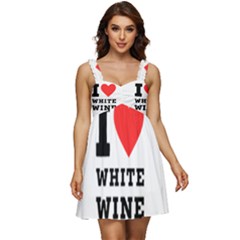 I Love White Wine Ruffle Strap Babydoll Chiffon Dress by ilovewhateva