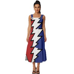 Grateful Dead Square Neckline Tiered Midi Dress by Mog4mog4