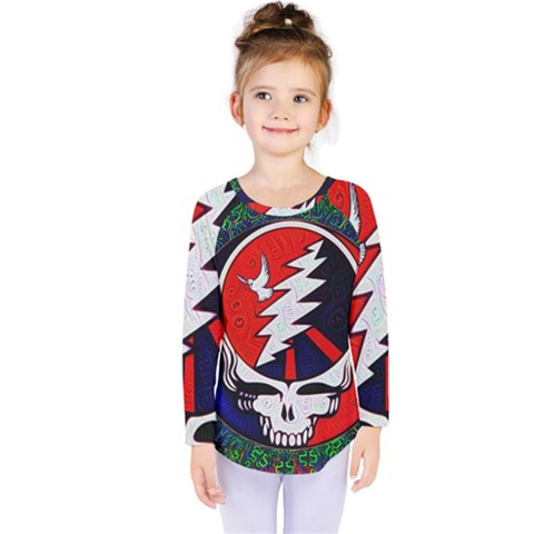 Grateful Dead Pattern Kids  Long Sleeve Tee by Mog4mog4