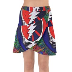 Grateful Dead Pattern Wrap Front Skirt by Mog4mog4