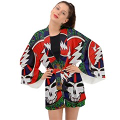 Grateful Dead Pattern Long Sleeve Kimono by Mog4mog4