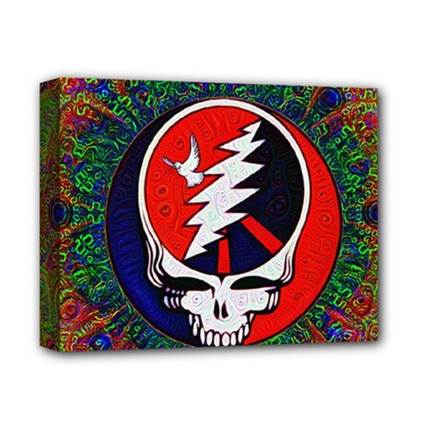 Grateful Dead Pattern Deluxe Canvas 14  X 11  (stretched) by Mog4mog4