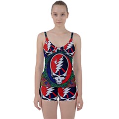 Grateful Dead Pattern Tie Front Two Piece Tankini by Mog4mog4