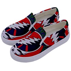 Grateful Dead Pattern Kids  Canvas Slip Ons by Mog4mog4