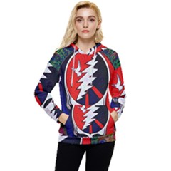 Grateful Dead Pattern Women s Lightweight Drawstring Hoodie by Mog4mog4