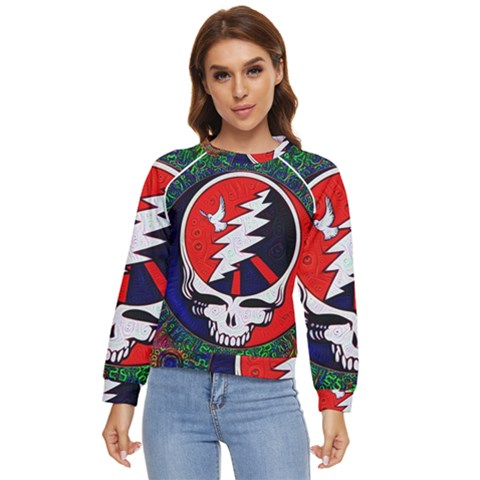 Grateful Dead Pattern Women s Long Sleeve Raglan Tee by Mog4mog4