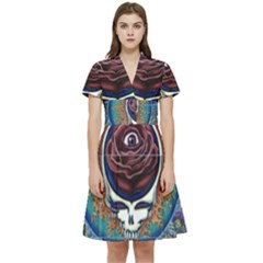 Grateful Dead Ahead Of Their Time Short Sleeve Waist Detail Dress by Mog4mog4