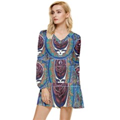 Grateful Dead Ahead Of Their Time Tiered Long Sleeve Mini Dress by Mog4mog4