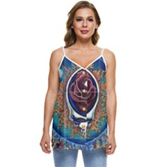 Grateful Dead Ahead Of Their Time Casual Spaghetti Strap Chiffon Top by Mog4mog4