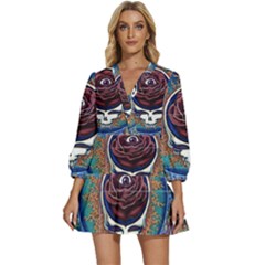 Grateful Dead Ahead Of Their Time V-neck Placket Mini Dress by Mog4mog4