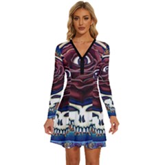 Grateful Dead Ahead Of Their Time Long Sleeve Deep V Mini Dress  by Mog4mog4