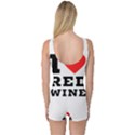 I love red wine One Piece Boyleg Swimsuit View2