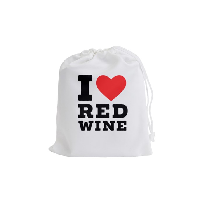 I love red wine Drawstring Pouch (Medium)