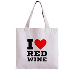 I Love Red Wine Zipper Grocery Tote Bag by ilovewhateva