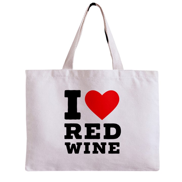 I love red wine Zipper Mini Tote Bag