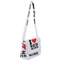 I love red wine Shoulder Bag with Back Zipper View1