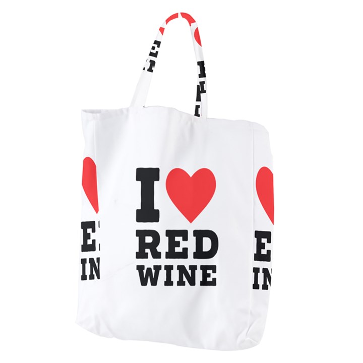 I love red wine Giant Grocery Tote