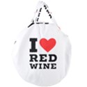 I love red wine Giant Round Zipper Tote View1