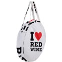 I love red wine Giant Round Zipper Tote View3